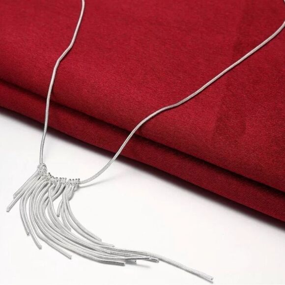 The Roaring 20’s 925 Silver retro fringe necklace - Picture 2 of 7